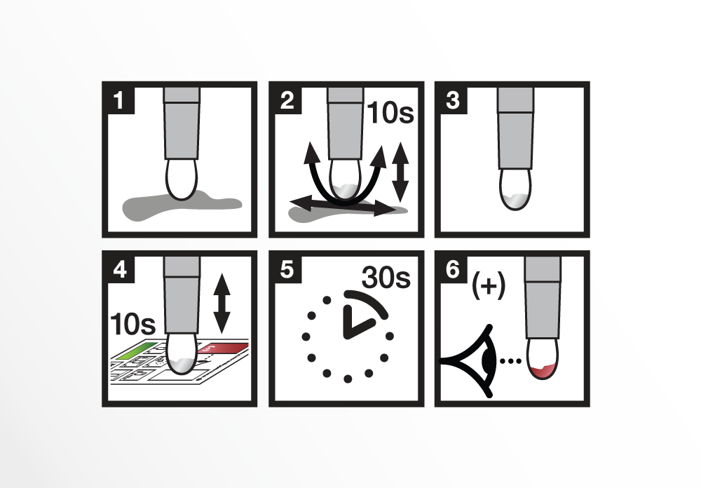 instructions for verifique's cannabis test kit, with results in under 30 seconds for the presence of cannabis or fentanyl in vape pens, pills and powders.